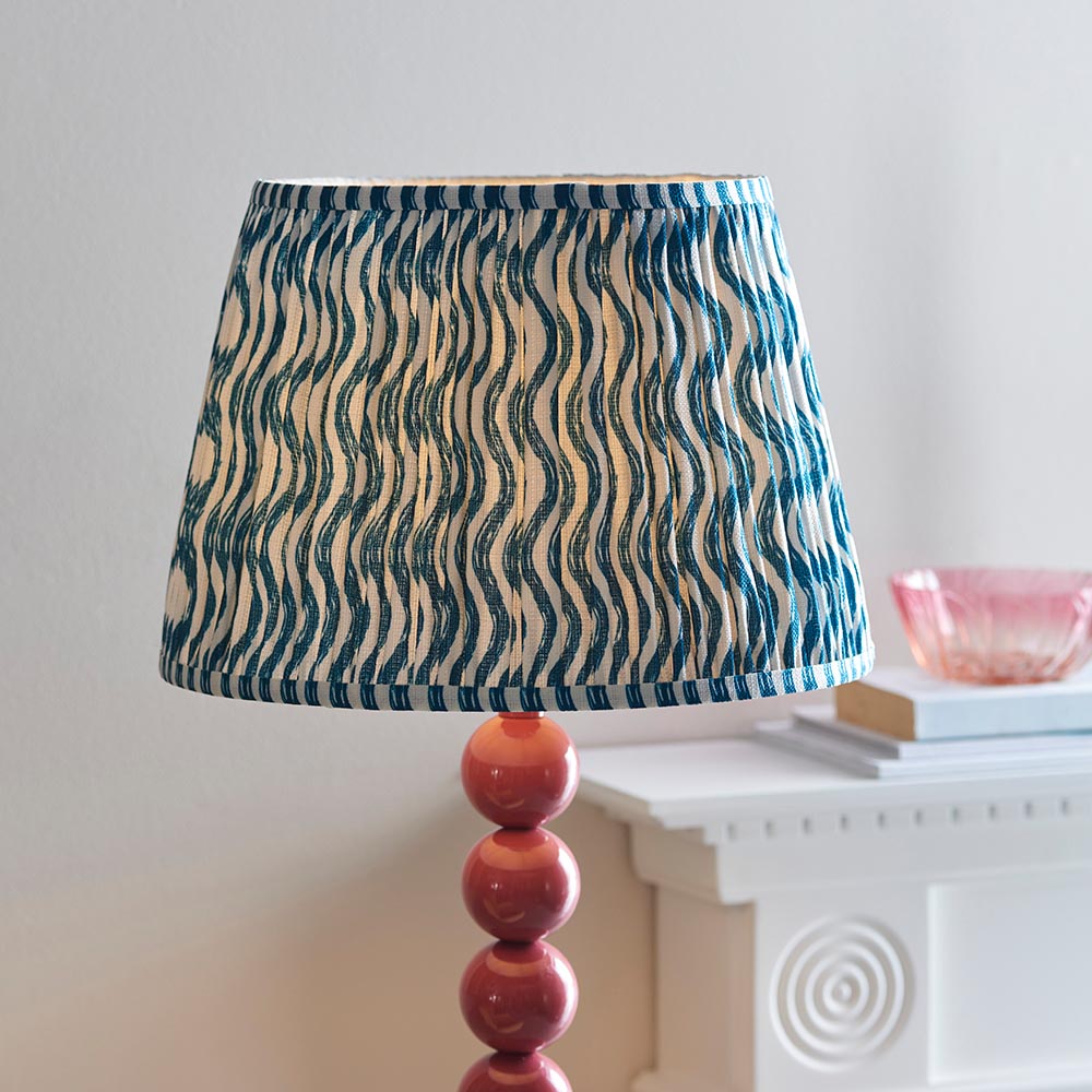 Higgledy And Ripple 35cm Marlin Blue Shade Floor Lamp With Gloss Pink Clay Base