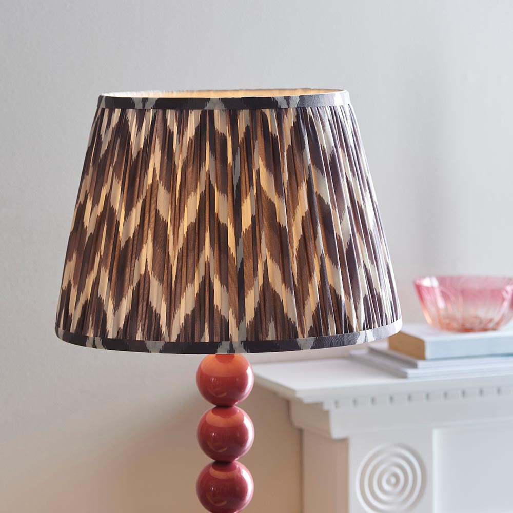 Higgledy And Zigzag 35cm Pearl Grey Shade Floor Lamp With Gloss Pink Clay Base