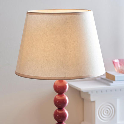 Higgledy And Ivy 35cm Vintage White Shade Floor Lamp With High Gloss Pink Clay Base