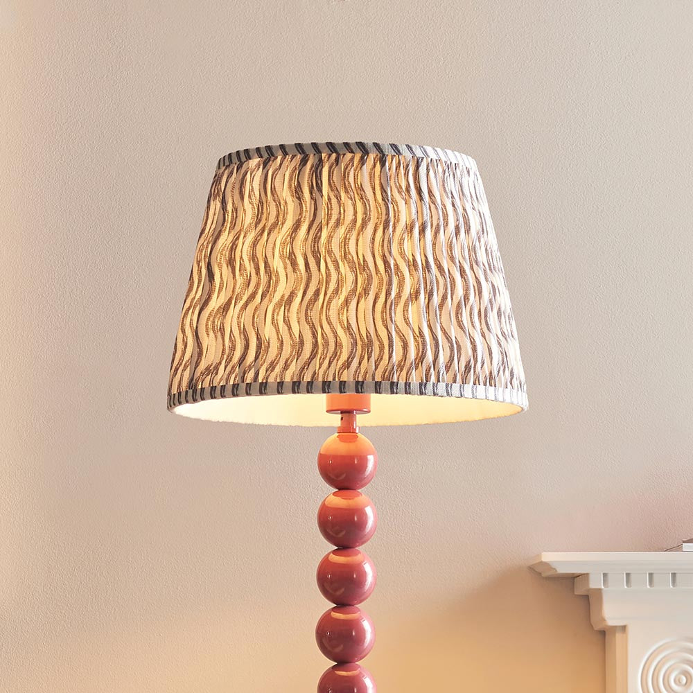 Higgledy And Ripple 35cm Pearl Grey Shade Floor Lamp With Gloss Pink Clay Base
