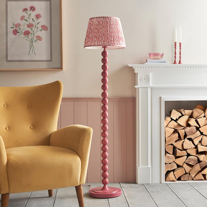 Higgledy And Ripple 35cm Coral Pink Shade Floor Lamp With Gloss Pink Clay Base