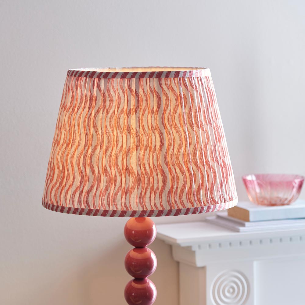 Higgledy And Ripple 35cm Coral Pink Shade Floor Lamp With Gloss Pink Clay Base