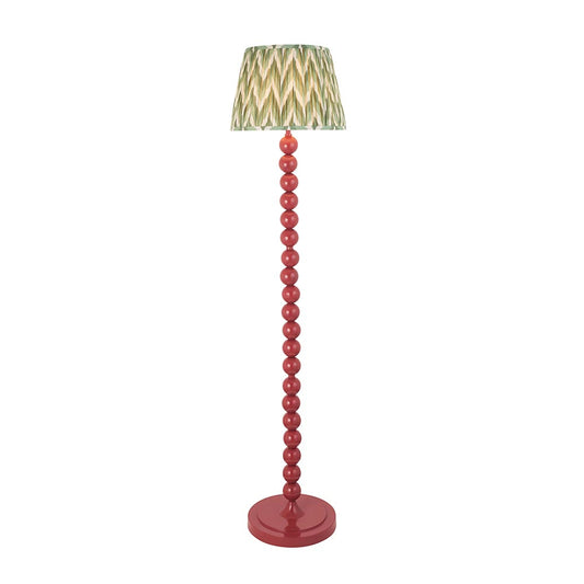 Higgledy And Zigzag 35cm Cotswold Green Shade Floor Lamp With Gloss Pink Clay Base