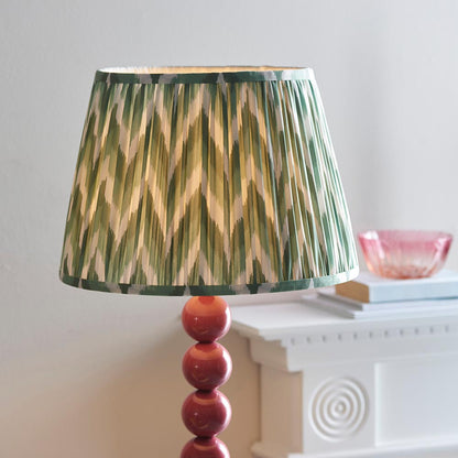 Higgledy And Zigzag 35cm Cotswold Green Shade Floor Lamp With Gloss Pink Clay Base