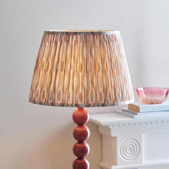 Higgledy And Ikat 35cm Neutral Shade Floor Lamp With High Gloss Pink Clay Base