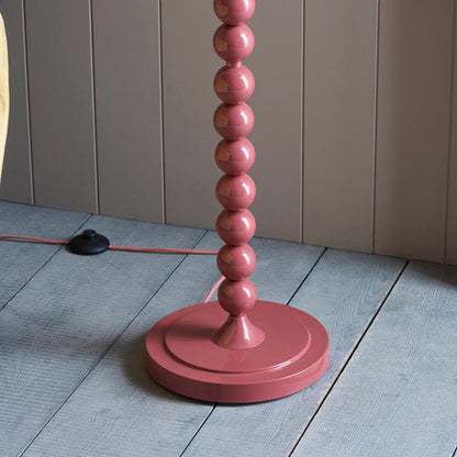 Higgledy And Ikat 35cm Neutral Shade Floor Lamp With High Gloss Pink Clay Base