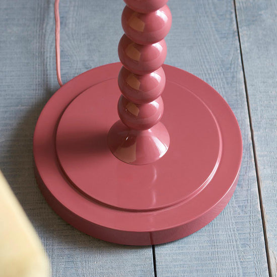 Higgledy And Ikat 35cm Neutral Shade Floor Lamp With High Gloss Pink Clay Base