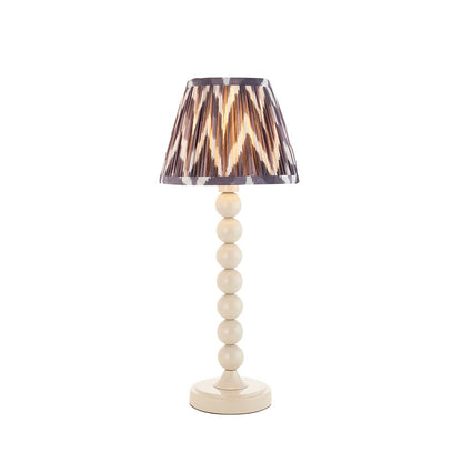 Higgledy And Zigzag 20cm Pearl Grey Shade Table Lamp With Gloss Almond White Base