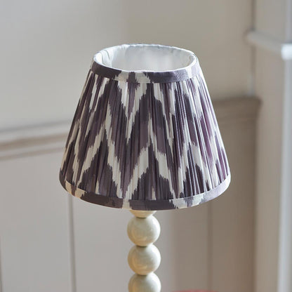 Higgledy And Zigzag 20cm Pearl Grey Shade Table Lamp With Gloss Almond White Base