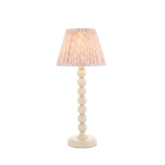 Higgledy And Leaf 20cm Peachy Keen Shade Table Lamp With High Gloss Almond White Base