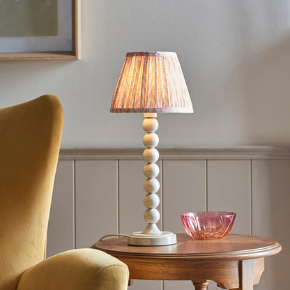Higgledy And Leaf 20cm Peachy Keen Shade Table Lamp With High Gloss Almond White Base