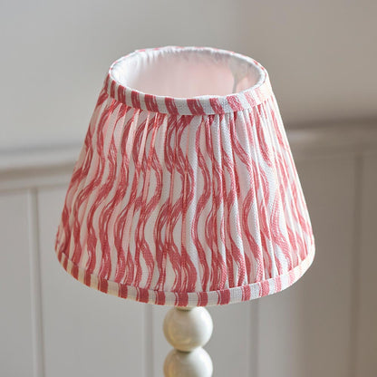 Higgledy And Ripple 20cm Coral Pink Shade Table Lamp With Gloss Almond White Base