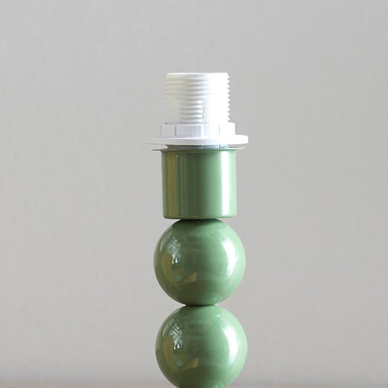 Higgledy And Leaf 20cm Pearl Grey Shade Table Lamp With High Gloss Cotswold Green Base