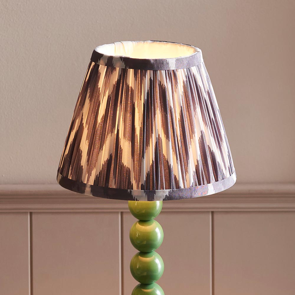 Higgledy And Zigzag 20cm Pearl Grey Shade Table Lamp With Gloss Cotswold Green Base