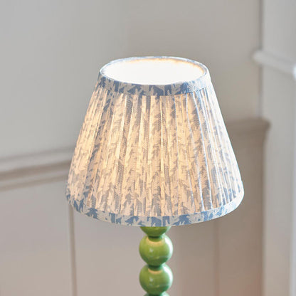 Higgledy And Leaf 20cm Shell Bay Blue Shade Table Lamp With High Gloss Cotswold Green Base