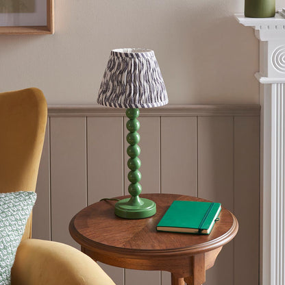 Higgledy And Ripple 20cm Pearl Grey Shade Table Lamp With Gloss Cotswold Green Base