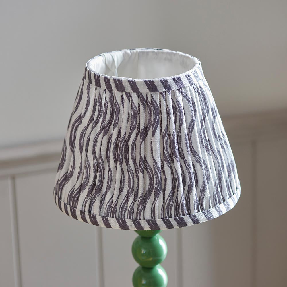 Higgledy And Ripple 20cm Pearl Grey Shade Table Lamp With Gloss Cotswold Green Base