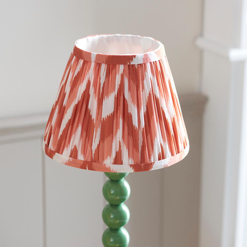 Higgledy And Zigzag 20cm Apricot Orange Shade Table Lamp With Gloss Cotswold Green Base