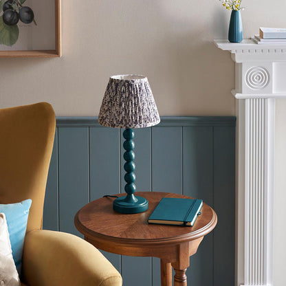 Higgledy And Leaf 20cm Pearl Grey Shade Table Lamp With High Gloss Marlin Blue Base