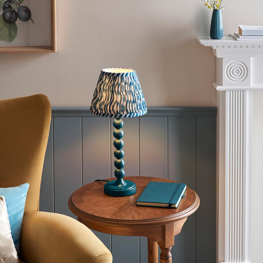 Higgledy And Ripple 20cm Marlin Blue Shade Table Lamp With Gloss Marlin Blue Base