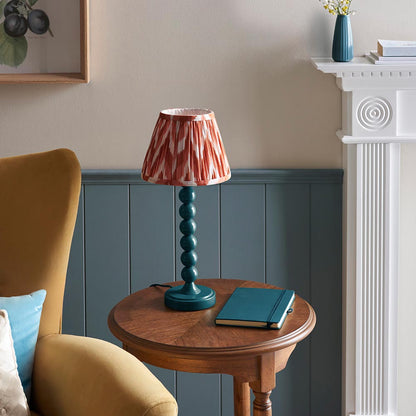 Higgledy And Zigzag 20cm Apricot Orange Shade Table Lamp With Gloss Marlin Blue Base