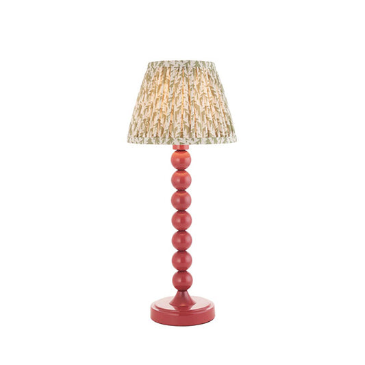 Higgledy And Leaf 20cm Herb Garden Green Shade Table Lamp With High Gloss Pink Clay Base
