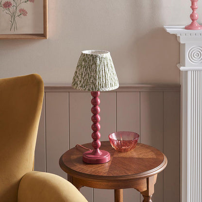Higgledy And Leaf 20cm Herb Garden Green Shade Table Lamp With High Gloss Pink Clay Base
