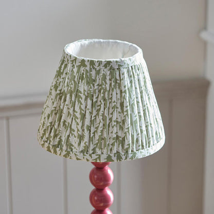 Higgledy And Leaf 20cm Herb Garden Green Shade Table Lamp With High Gloss Pink Clay Base