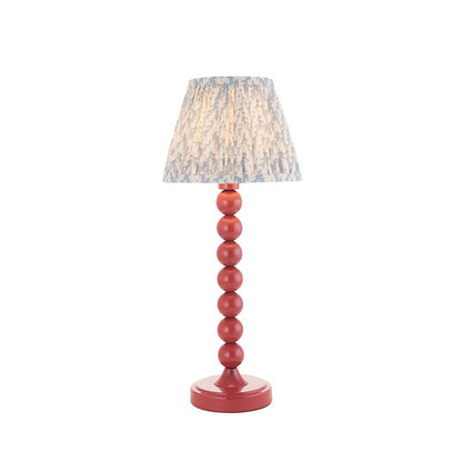 Higgledy And Leaf 20cm Shell Bay Blue Shade Table Lamp With High Gloss Pink Clay Base