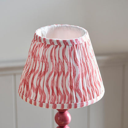 Higgledy And Ripple 20cm Coral Pink Shade Table Lamp With Gloss Pink Clay Base