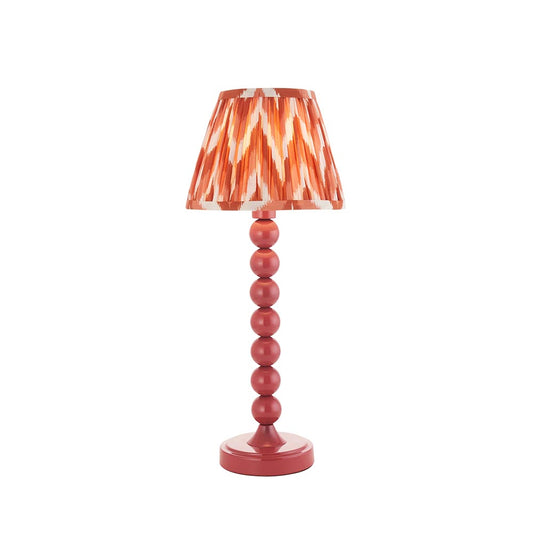 Higgledy And Zigzag 20cm Apricot Orange Shade Table Lamp With Gloss Pink Clay Base