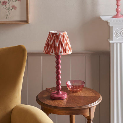 Higgledy And Zigzag 20cm Apricot Orange Shade Table Lamp With Gloss Pink Clay Base