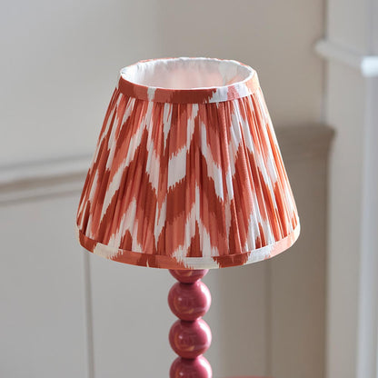 Higgledy And Zigzag 20cm Apricot Orange Shade Table Lamp With Gloss Pink Clay Base