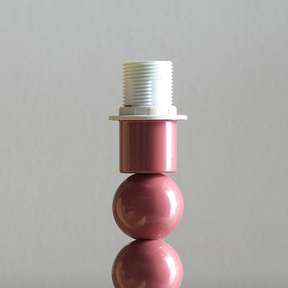 Higgledy And Ikat 20cm Neutral Shade Table Lamp With High Gloss Pink Clay Base