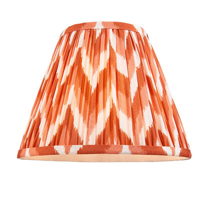 Bobble And Zigzag 25cm Apricot Orange Fabric Shade Table Lamp In Olive Green Bobble Ceramic Base