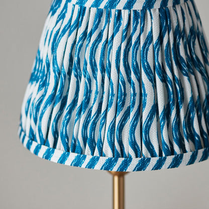 Santiago And Ripple 20cm Marlin Blue Shade Table Lamp In Brushed Aged Brass