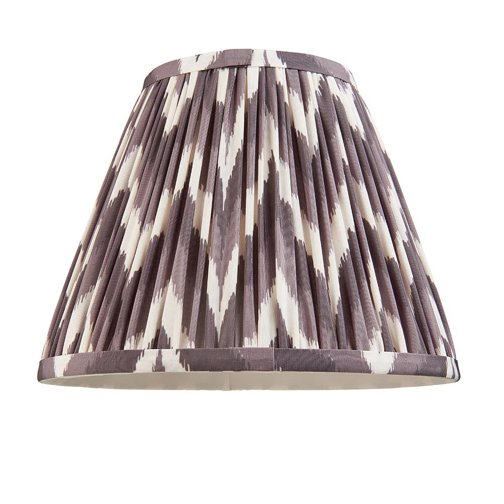 Myrtle And Zigzag 25cm Pearl Grey Shade Table Lamp With Gloss Almond White Base