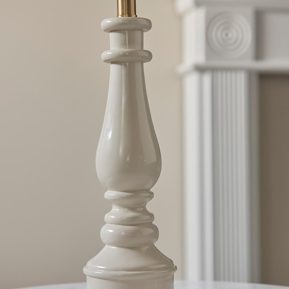 Myrtle And Zigzag 25cm Apricot Orange Shade Table Lamp With Gloss Almond White Base