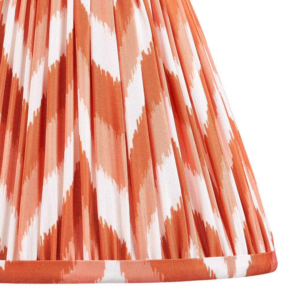 Myrtle And Zigzag 25cm Apricot Orange Shade Table Lamp With Gloss Almond White Base