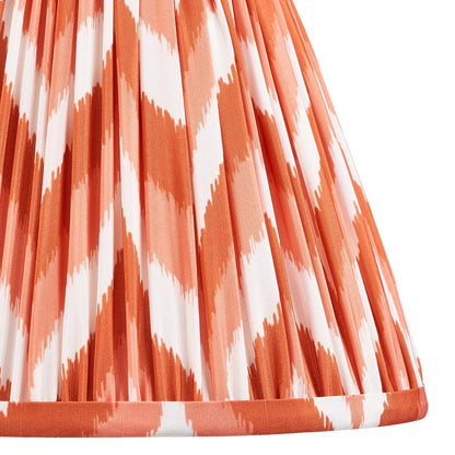 Myrtle And Zigzag 25cm Apricot Orange Shade Table Lamp With Gloss Almond White Base