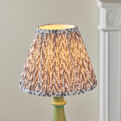 Myrtle And Leaf 25cm Pearl Grey Shade Table Lamp With Gloss Cotswold Green Base