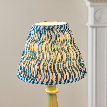 Myrtle And Ripple 25cm Marin Blue Shade Table Lamp With Gloss Cotswold Green Base