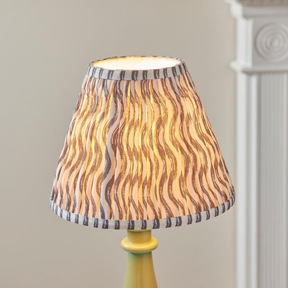 Myrtle And Ripple 25cm Pearl Grey Shade Table Lamp With Gloss Cotswold Green Base