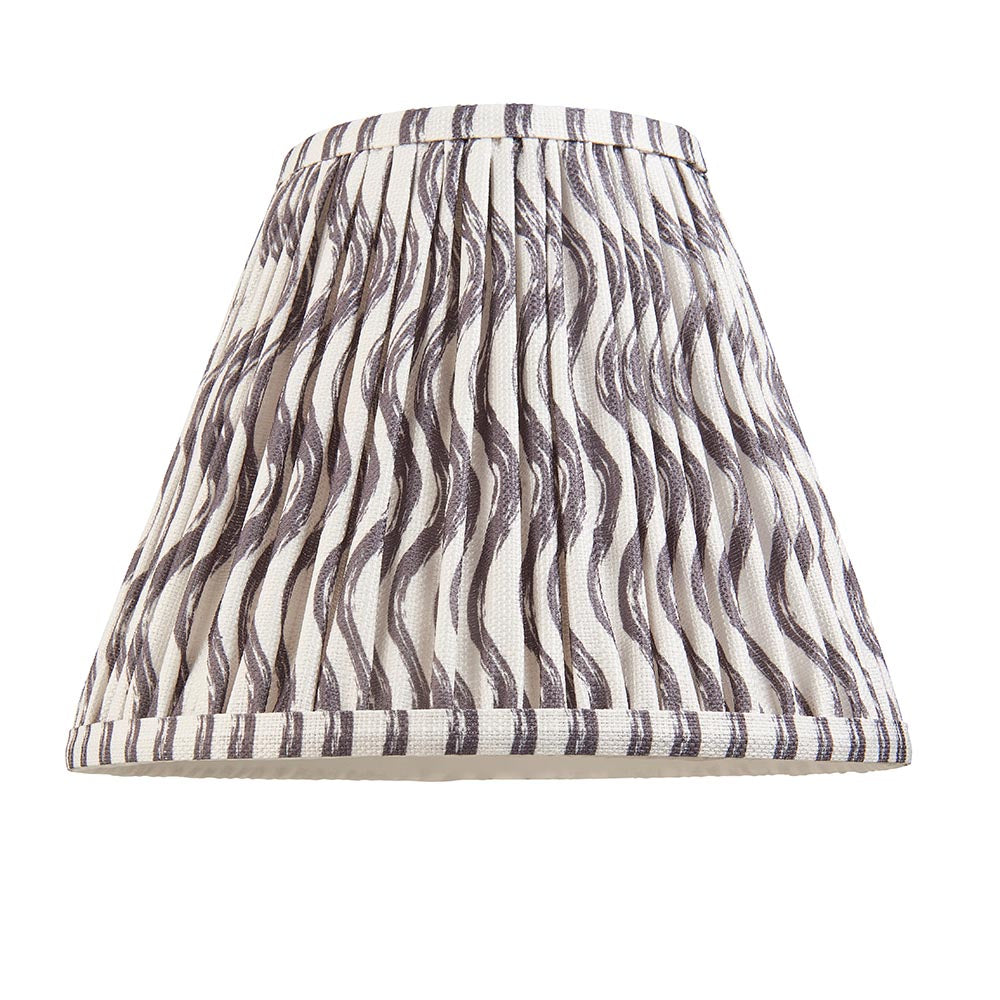 Myrtle And Ripple 25cm Pearl Grey Shade Table Lamp With Gloss Cotswold Green Base