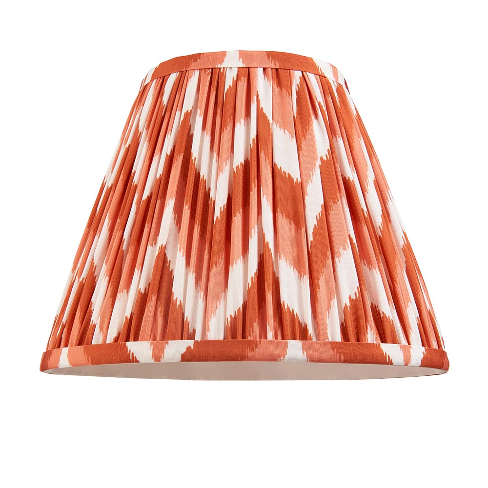Myrtle And Zigzag 25cm Apricot Orange Shade Table Lamp With Gloss Cotswold Green Base