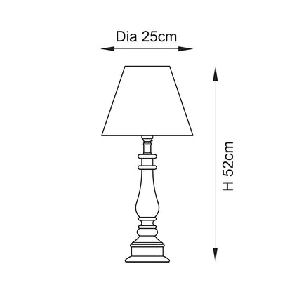 Myrtle And Ripple 25cm Pearl Grey Shade Table Lamp With Gloss Marlin Blue Base