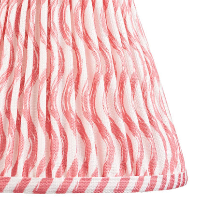 Myrtle And Ripple 25cm Coral Pink Shade Table Lamp With Gloss Marlin Blue Base