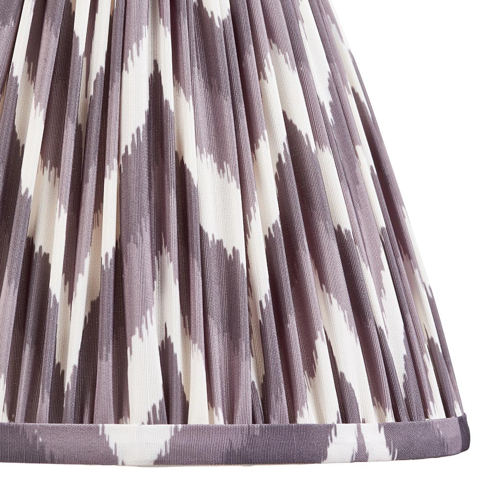Myrtle And Zigzag 25cm Pearl Grey Shade Table Lamp With Gloss Pink Clay Base
