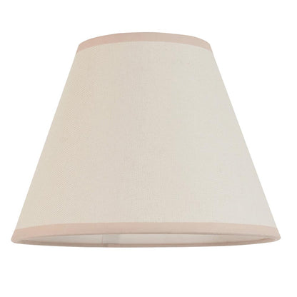 Myrtle And Ivy 25cm Vintage White Shade Table Lamp With Gloss Pink Clay Base
