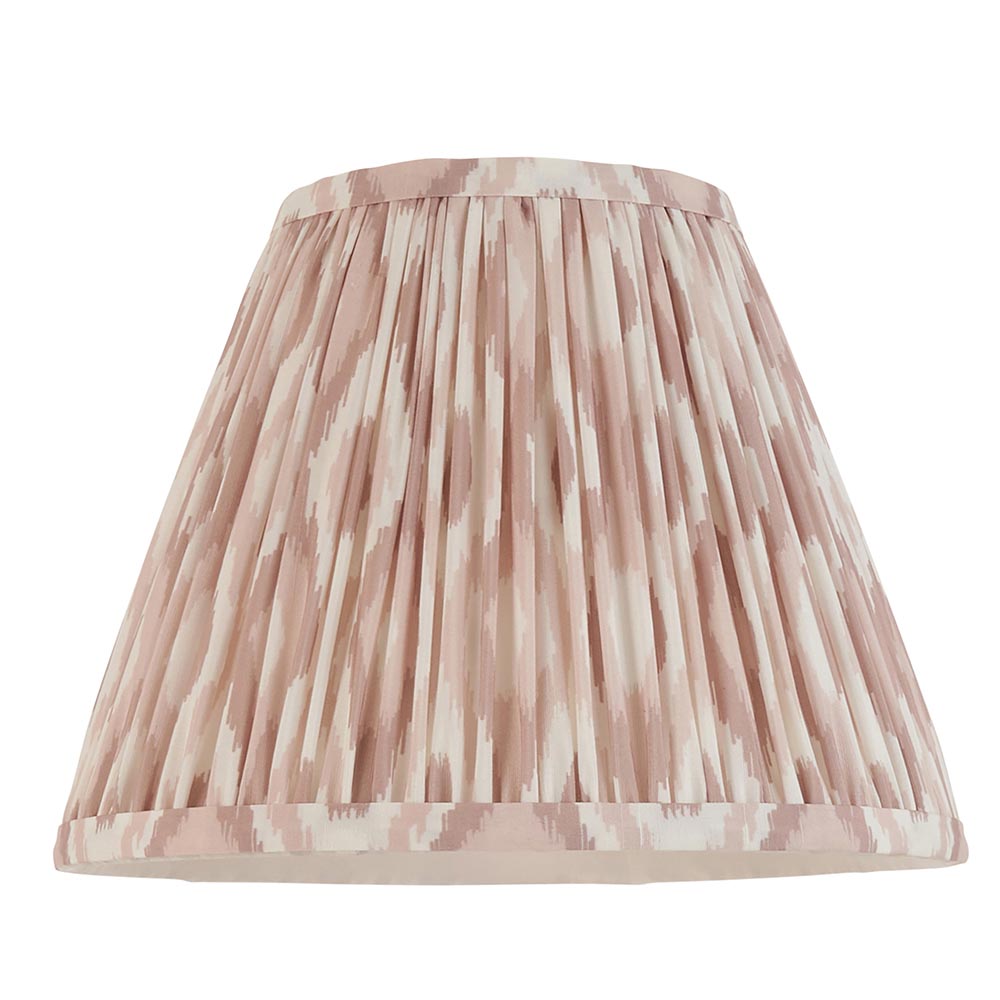 Myrtle And Ikat 25cm Neutral Shade Table Lamp With Gloss Pink Clay Base